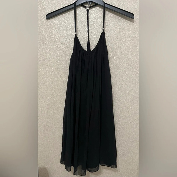 Abercrombie & Fitch Pleated Sleeveless A-Line Mini Dress Straps Black Size XS - Picture 5 of 13